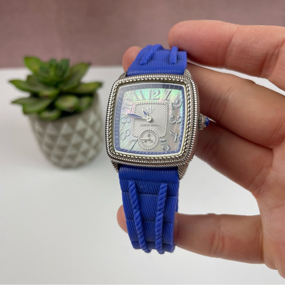 Judith Ripka Blue Pearl Iridescent Watch Women Jewelry Designer